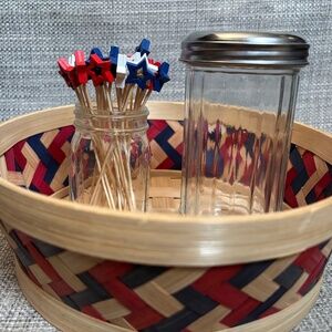 red white & blue wooden star party pick transfer activity by idlewild montessori